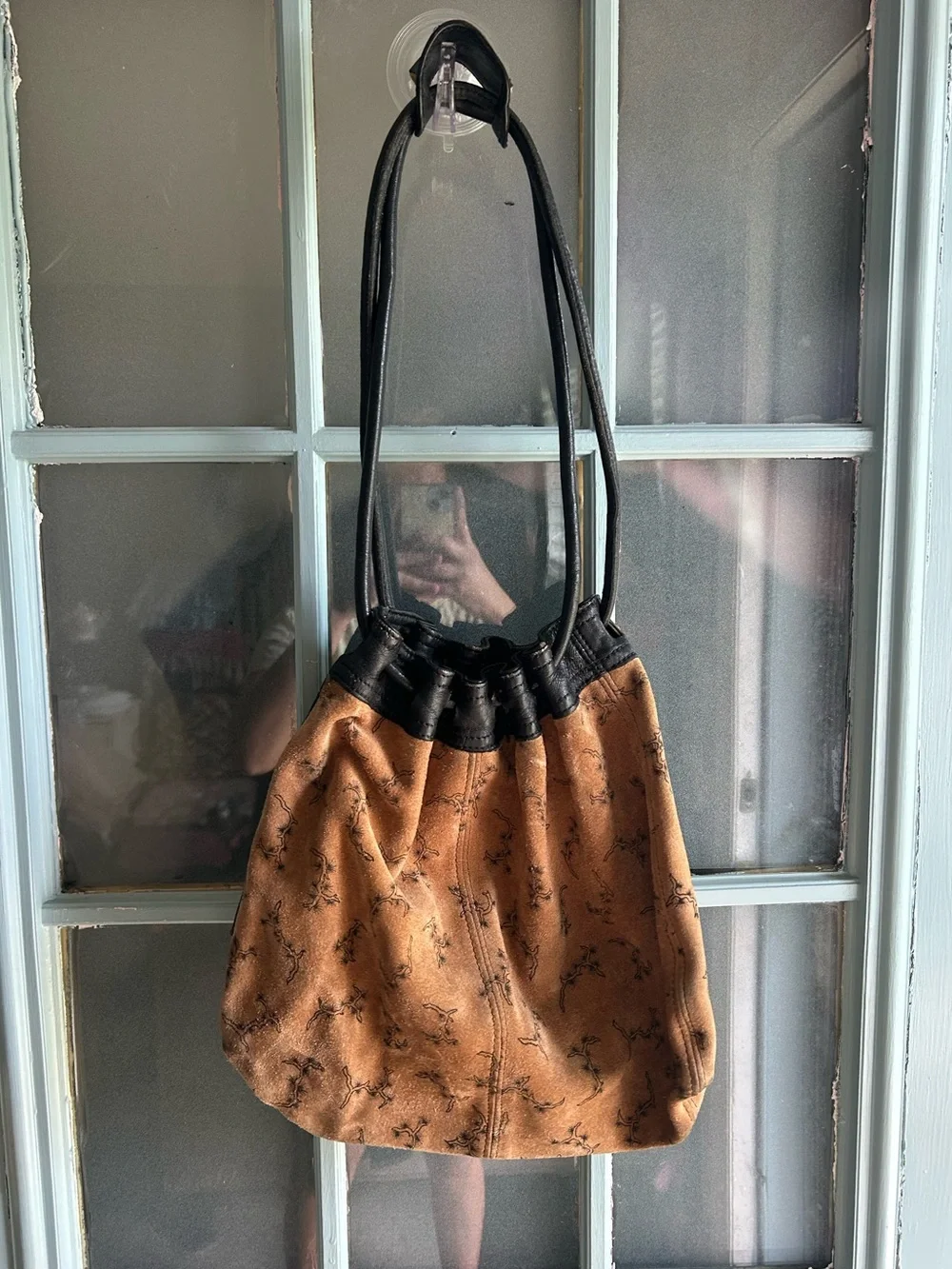 Vintage 70’s Mont Abur Handcrafted Leather Suede Boho Slouchy Hobo Purse Bag